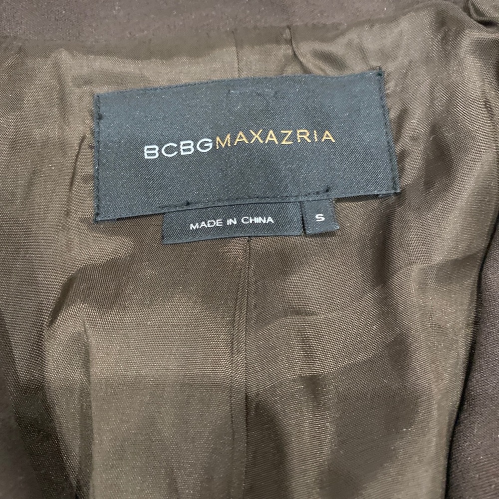 BCBG MAXAZRIA Tuxedo Blazer Brown Tailored Crop Size Small Stretch Lined - Picture 7 of 12